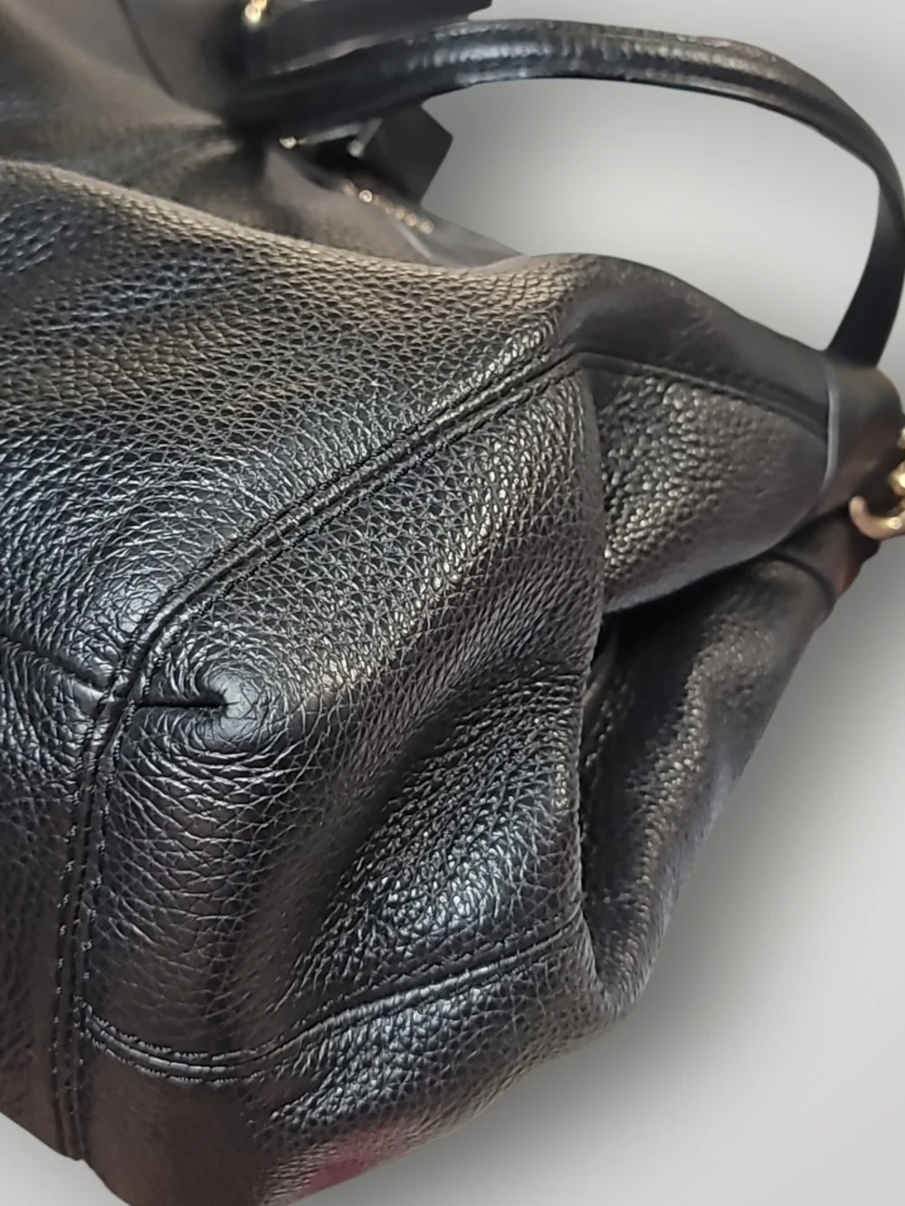 Coach Lexy Black Pebbled Leather Shoulder Hobo with Gold Hardware Preloved